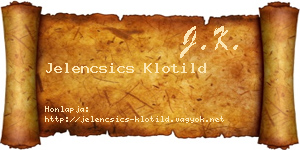 Jelencsics Klotild névjegykártya